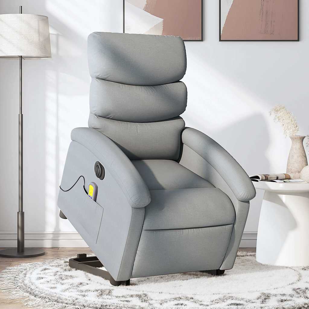 Sillón de majaje elevable eléctrico cuero artificial rojo