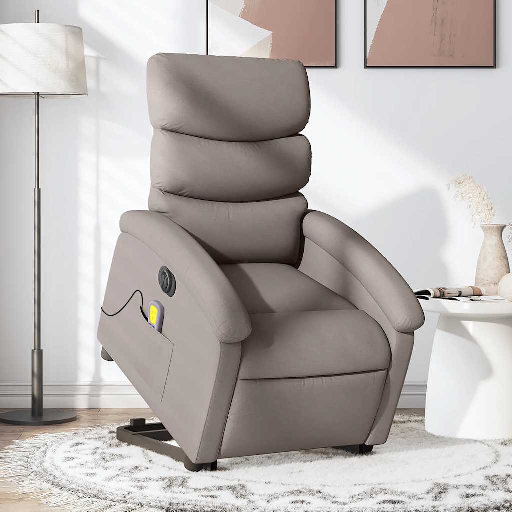 Sillón de majaje elevable eléctrico cuero artificial rojo