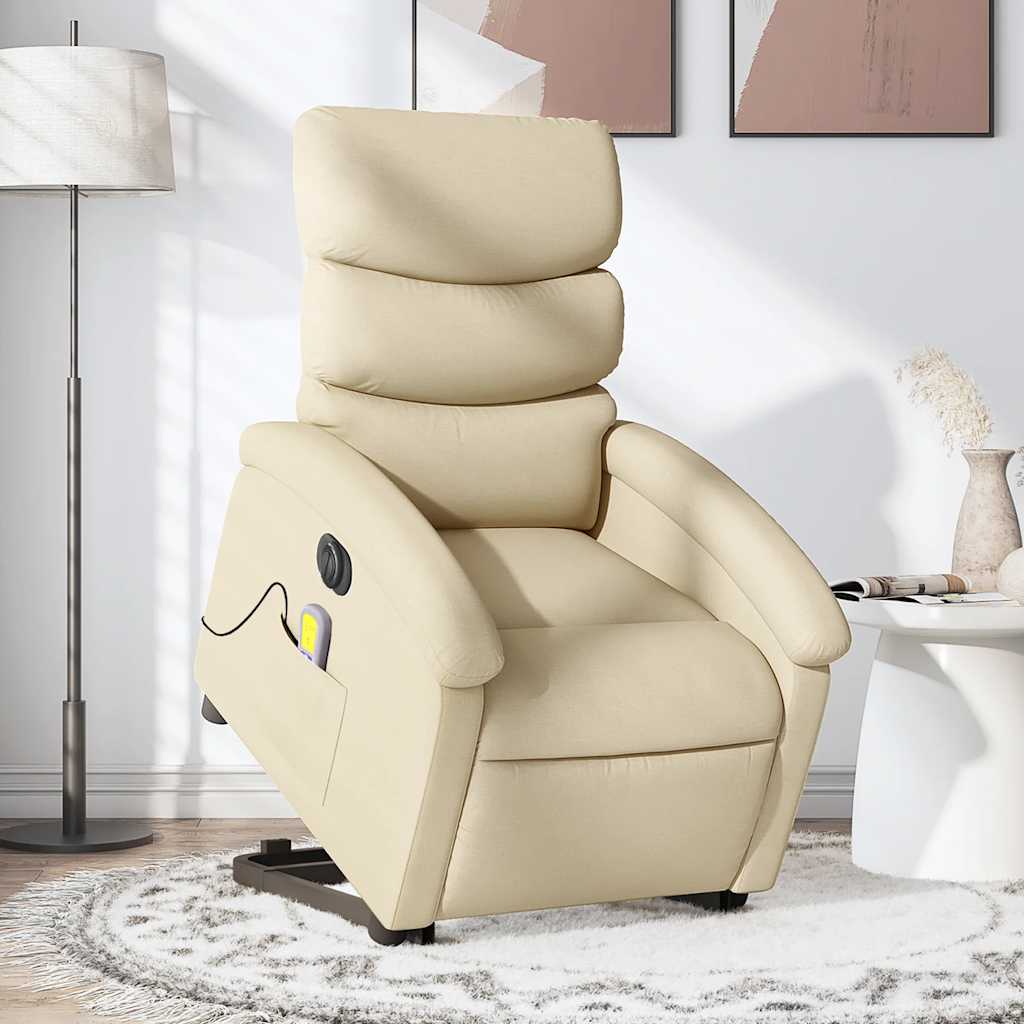 Sillón de majaje elevable eléctrico cuero artificial rojo