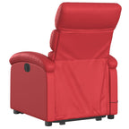 Sillón de majaje elevable eléctrico cuero artificial rojo