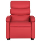 Sillón de majaje elevable eléctrico cuero artificial rojo