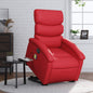 Red artificial leather electric lift massage armchair