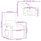 Sillón de masaje eléctrico cuero auténtico marrón oscuro