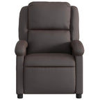 Sillón de masaje eléctrico cuero auténtico marrón oscuro