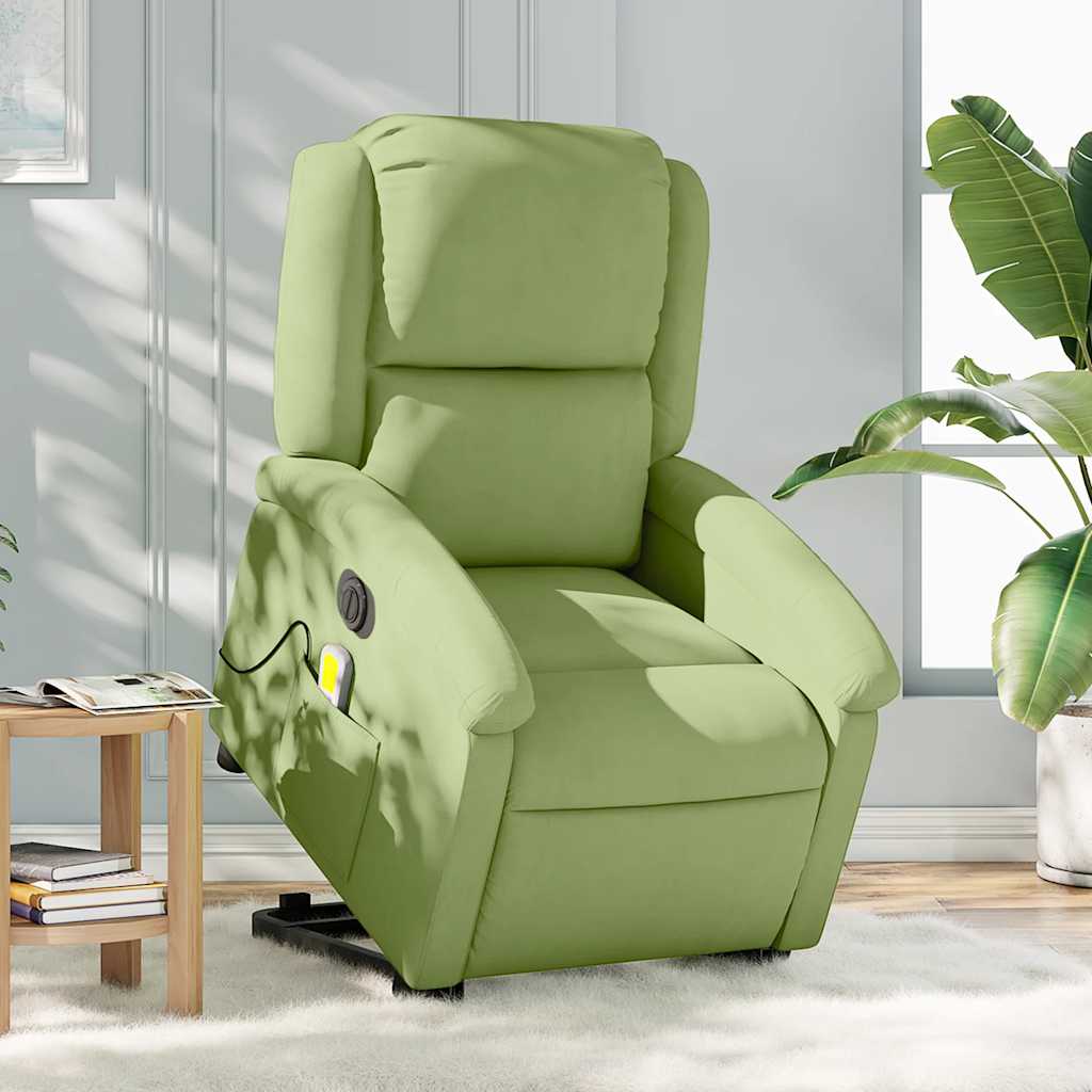 Sillón de majaje elevable eléctrico cuero artificial rojo