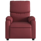 Sillón masaje reclinable eléctrico cuero sintético rojo tinto
