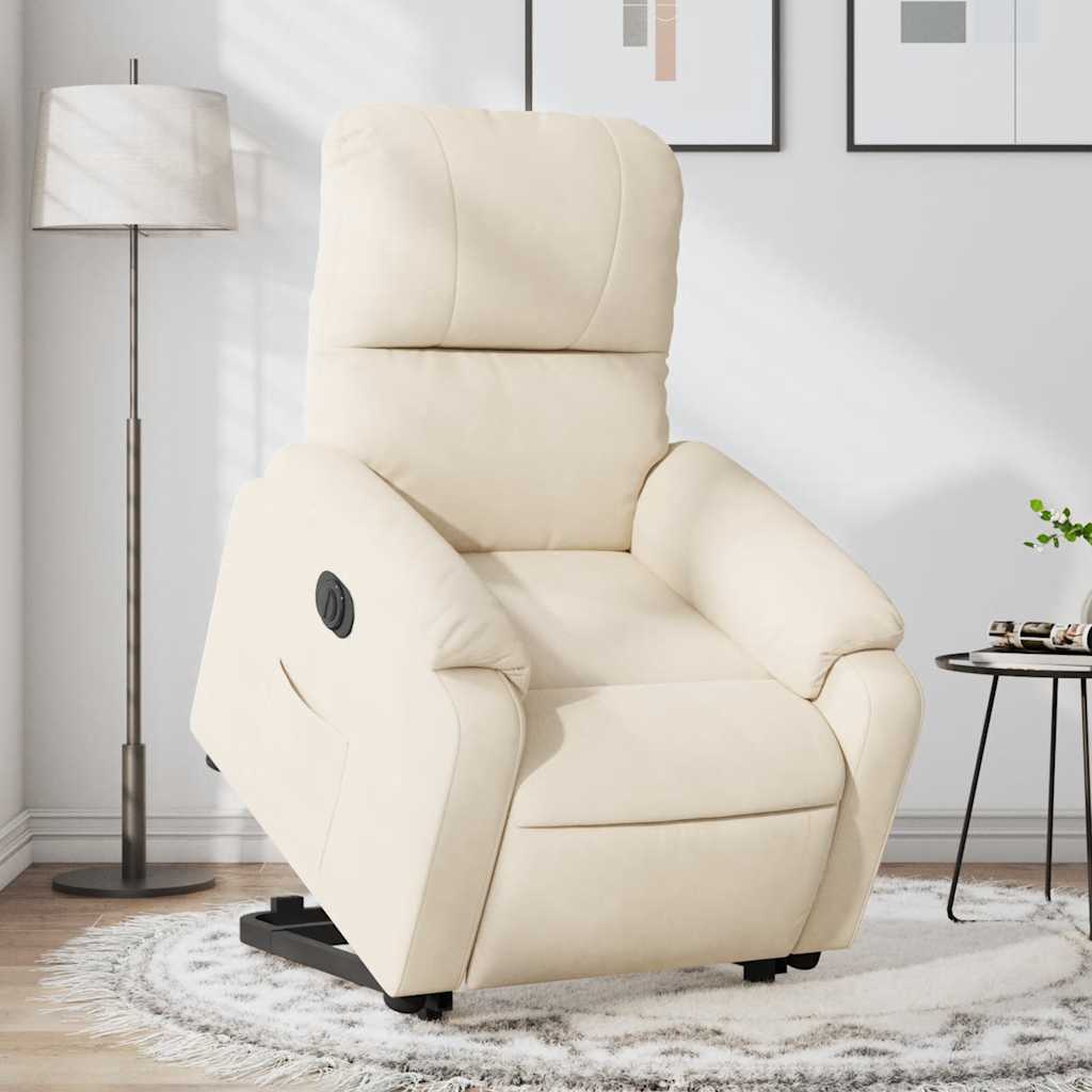 Sillón eléctrico reclinable elevable de tela azul
