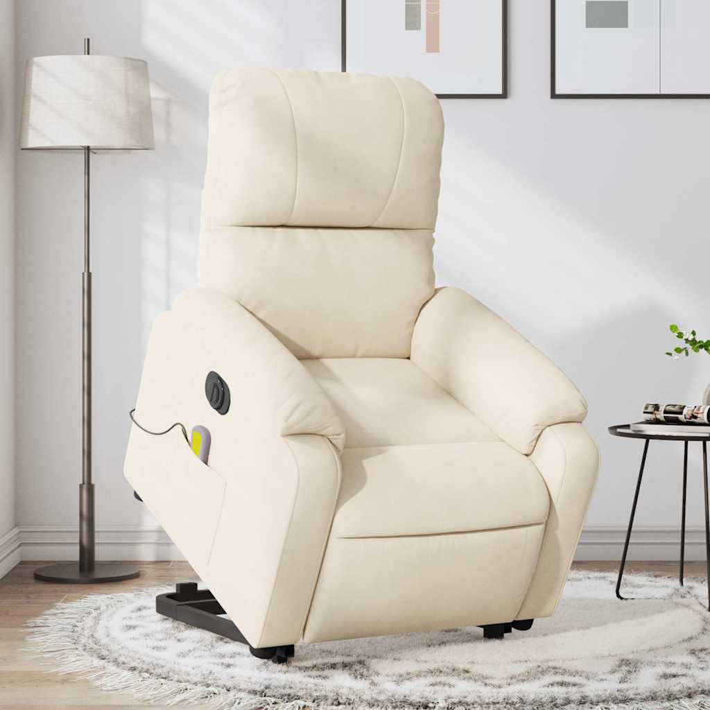 Sillón de majaje elevable eléctrico cuero artificial rojo