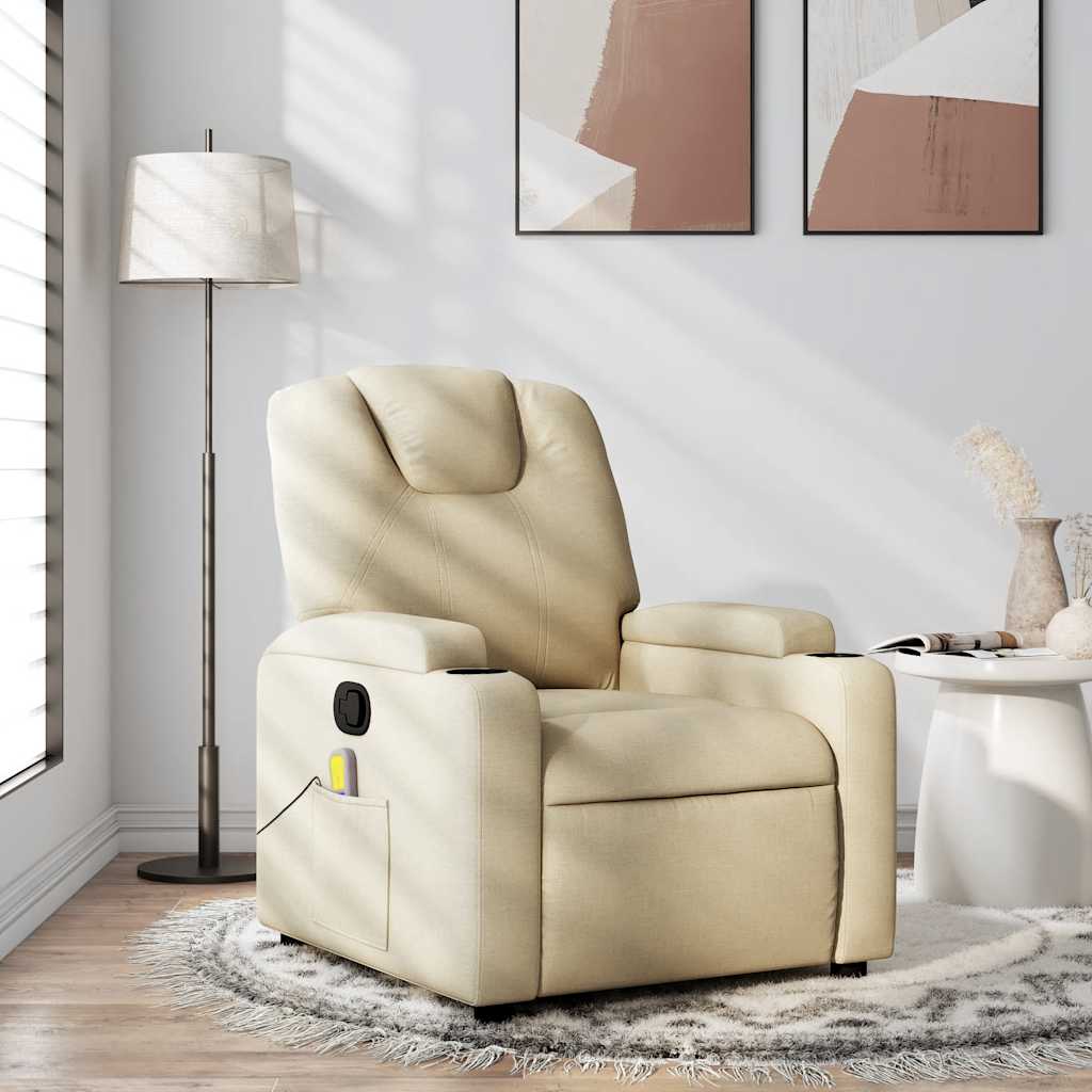 Sillón reclinable de masaje de piel sintética negra