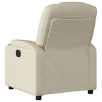 Sillón reclinable de piel sintética color crema