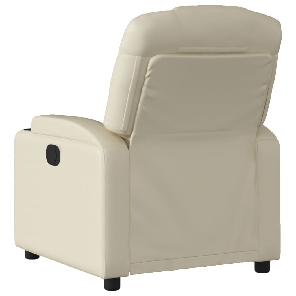Sillón reclinable de piel sintética color crema