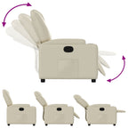 Sillón reclinable de piel sintética color crema