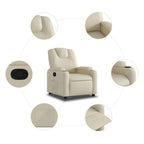 Sillón reclinable de piel sintética color crema