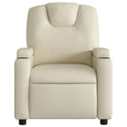 Sillón reclinable de piel sintética color crema