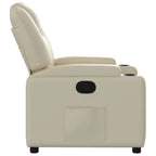 Sillón reclinable de piel sintética color crema