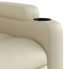 Sillón reclinable de piel sintética color crema