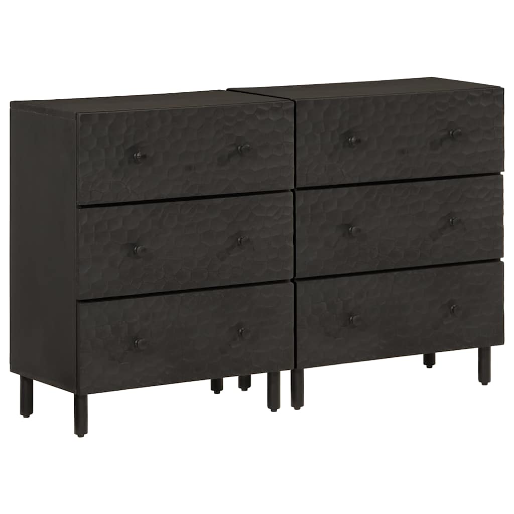 Aparador 2 piezas madera maciza de mango 60x33x75 cm