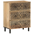 Aparador 2 piezas madera maciza de mango 60x33x75 cm