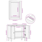 Conjunto de muebles de baño 2 piezas madera maciza de mango