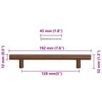 Tiradores para armarios 10 uds acero inoxidable bronce 128 mm
