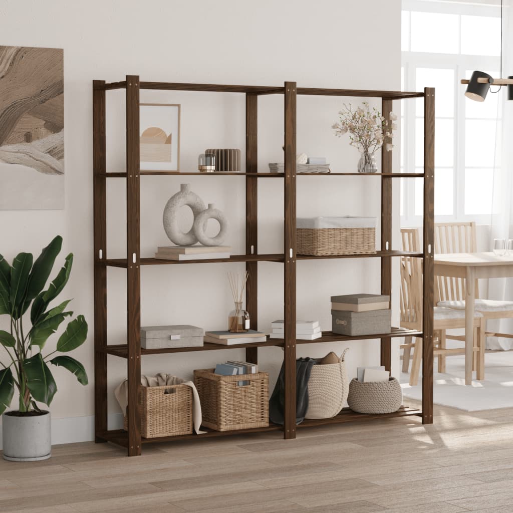 3-Tier Solid Black Pine Wood Shelf 60x38x90 cm