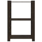 Estantería de 3 niveles madera maciza de pino negro 60x38x90 cm