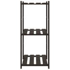 Estantería de 3 niveles madera maciza de pino negro 60x38x90 cm