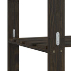 Estantería de 3 niveles madera maciza de pino negro 60x38x90 cm