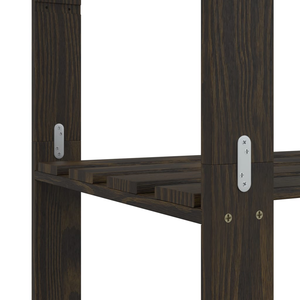 Estantería de 3 niveles madera maciza de pino negro 60x38x90 cm