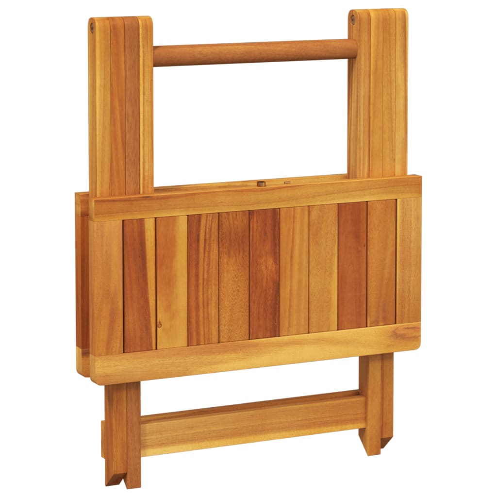 Set de comedor de jardín plegable 3 pzas madera maciza acacia