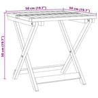Set de comedor de jardín plegable 3 pzas madera maciza acacia