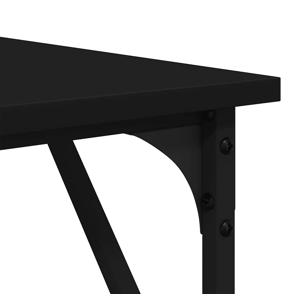 Escritorio de madera de ingeniería negro 149x149x75 cm
