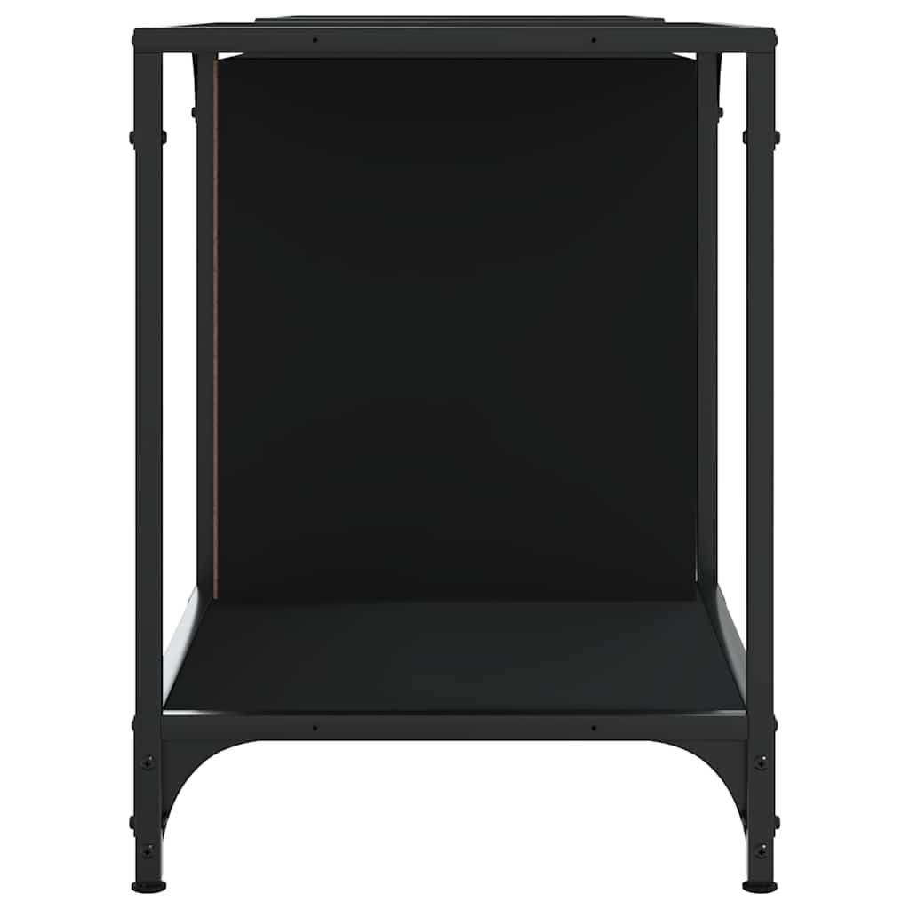 Mueble de TV de madera de ingeniería negro 153x37x50 cm