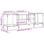 Mueble de TV de madera de ingeniería negro 153x37x50 cm