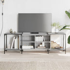 Mueble de TV de madera de ingeniería negro 153x37x50 cm