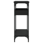 Mesa consola con estante madera ingeniería negra 100x29x75 cm