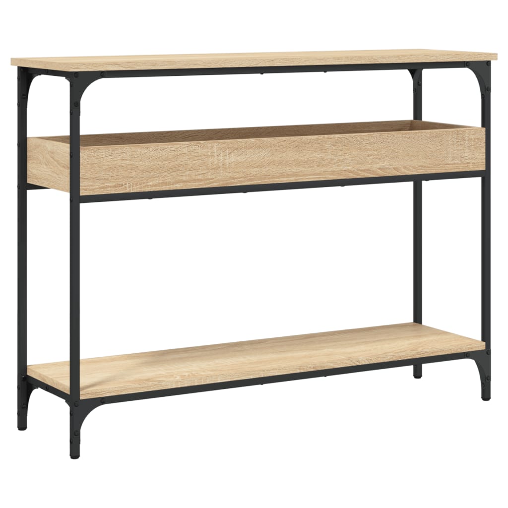 Mesa consola con estante roble Sonoma 100x29x75 cm madera de ingeniería
