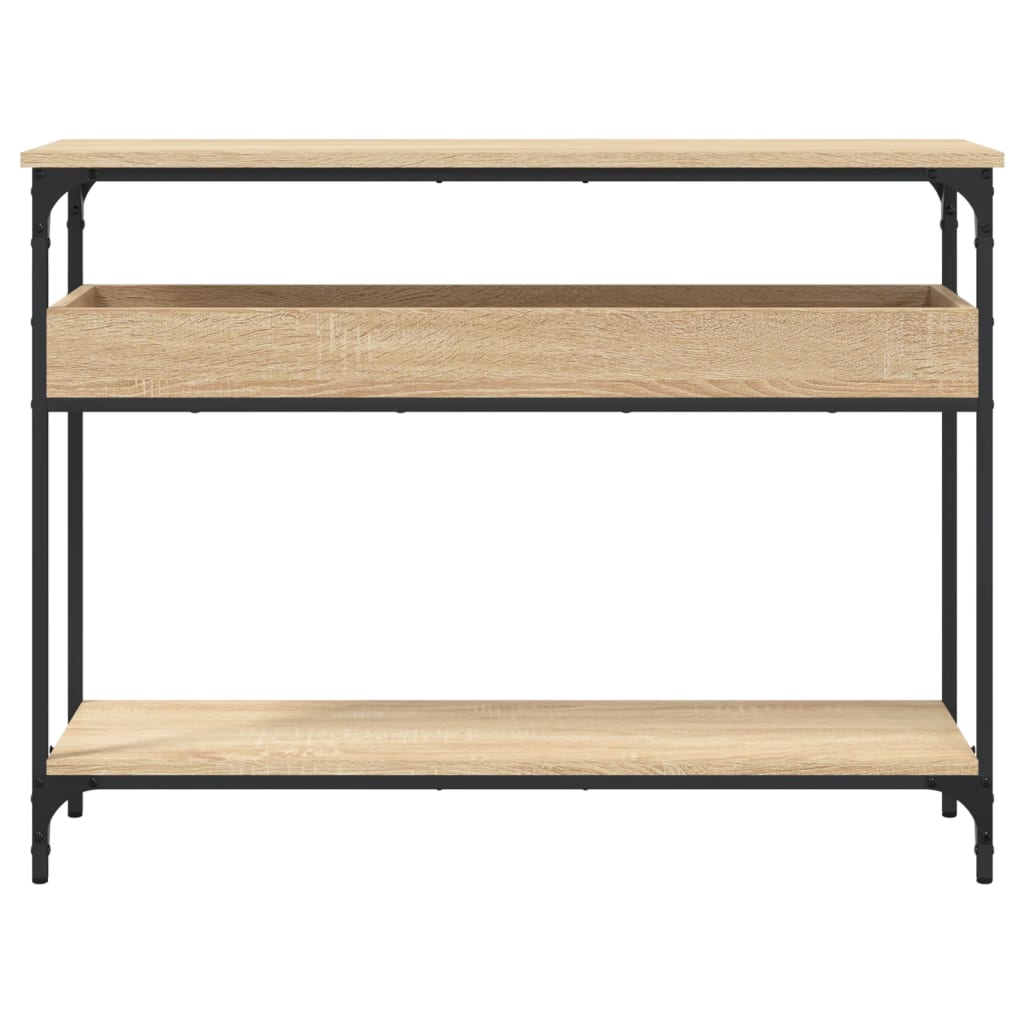 Mesa consola con estante roble Sonoma 100x29x75 cm madera de ingeniería