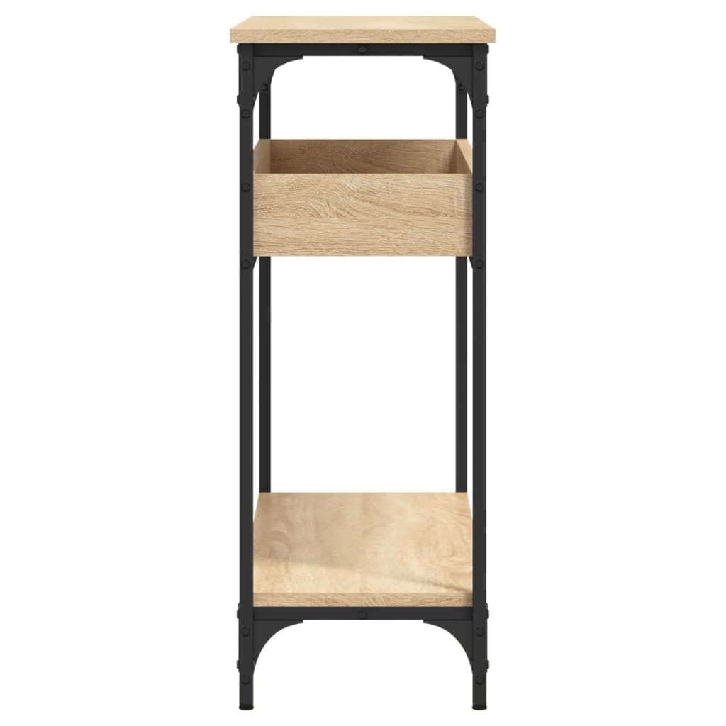 Mesa consola con estante roble Sonoma 100x29x75 cm madera de ingeniería