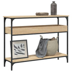 Mesa consola con estante roble Sonoma 100x29x75 cm madera de ingeniería