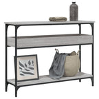 Mesa consola con estante madera ingeniería negra 100x29x75 cm