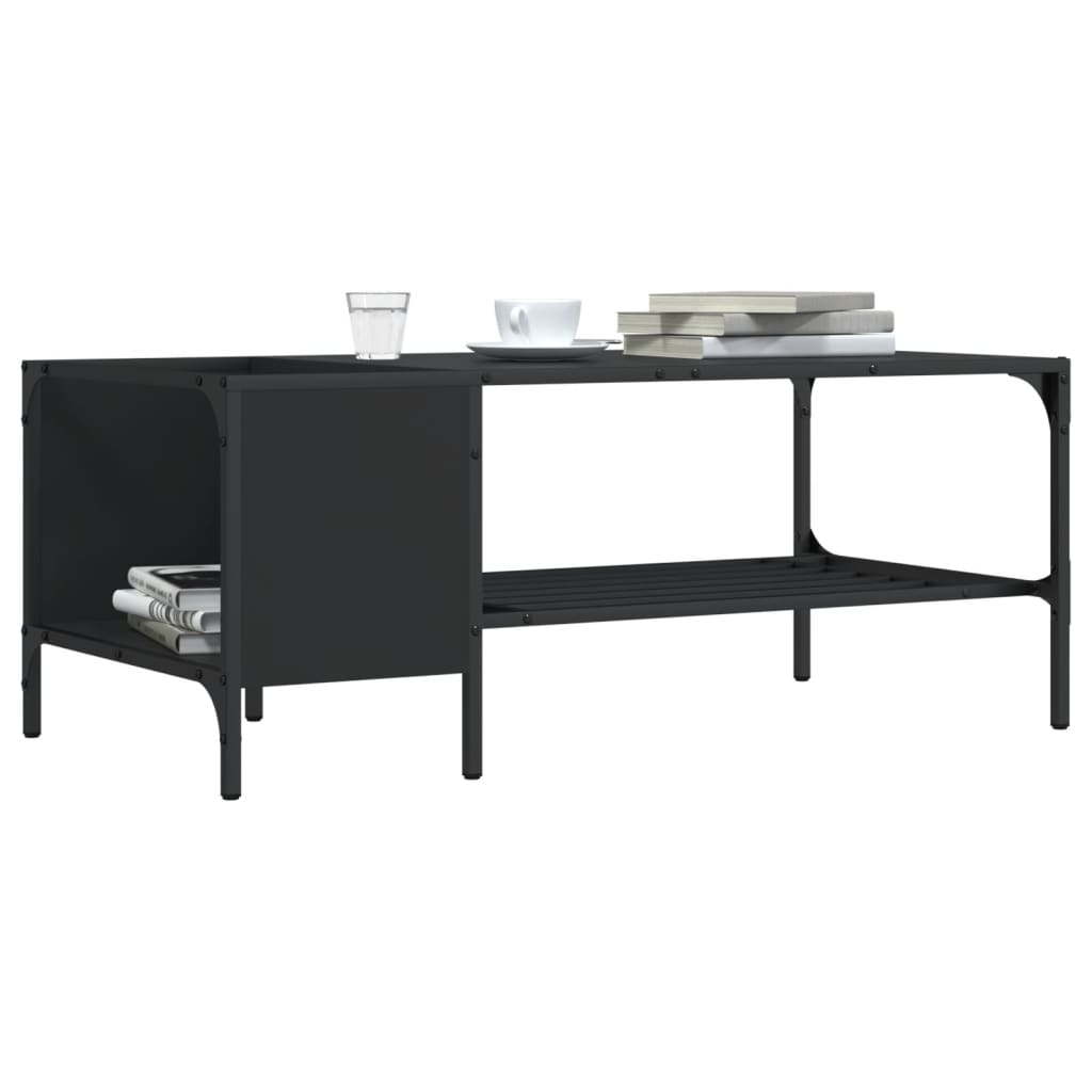 Mesa centro estante madera ingeniería roble ahumado 100x51x40cm