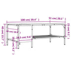 Mesa centro estante madera ingeniería roble ahumado 100x51x40cm