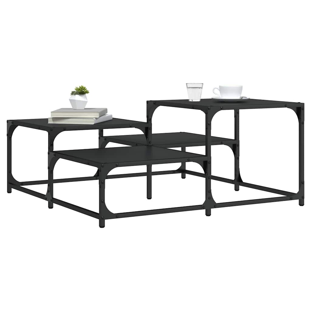 Mesa centro estante madera ingeniería roble ahumado 100x51x40cm