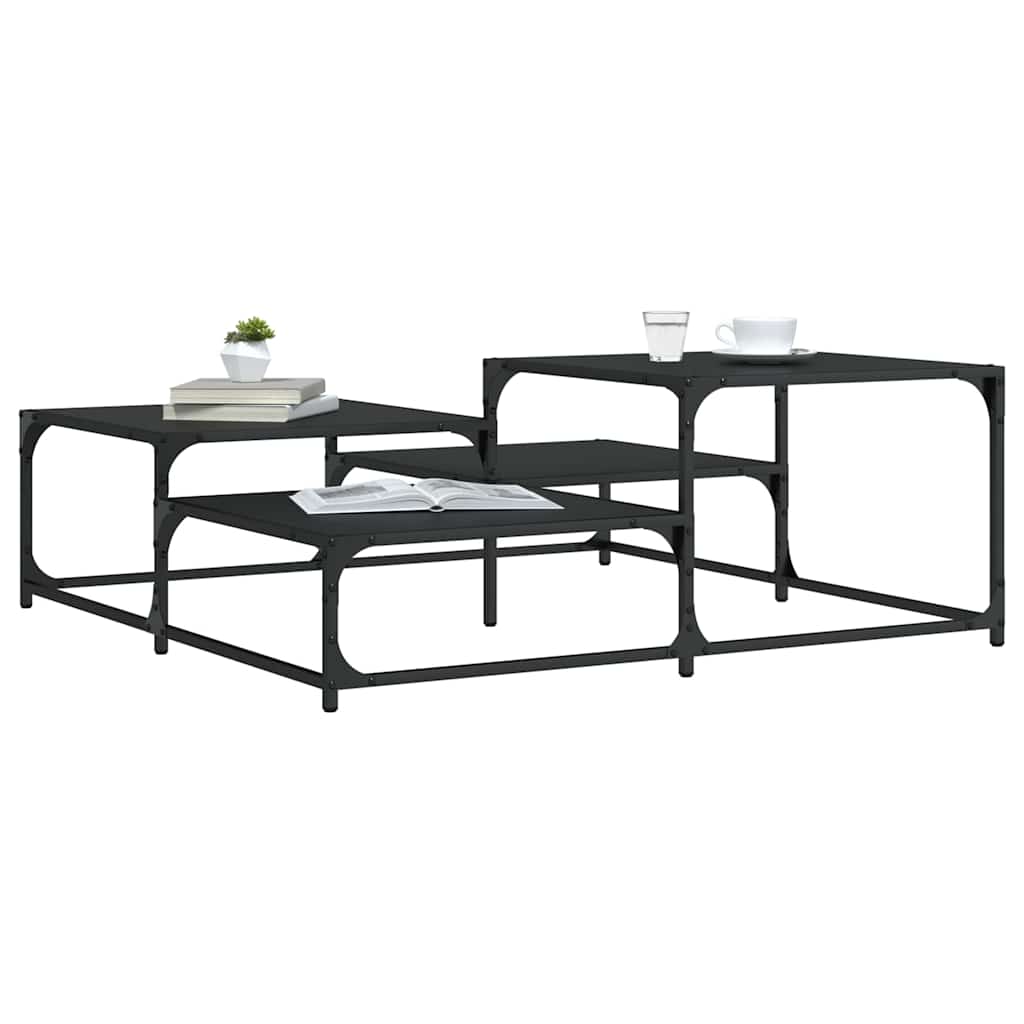 Mesa centro estante madera ingeniería roble ahumado 100x51x40cm