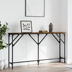 Mesa consola con estante madera ingeniería negra 100x29x75 cm