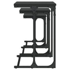 Mesas de centro apilables 3 piezas madera de ingeniería negro