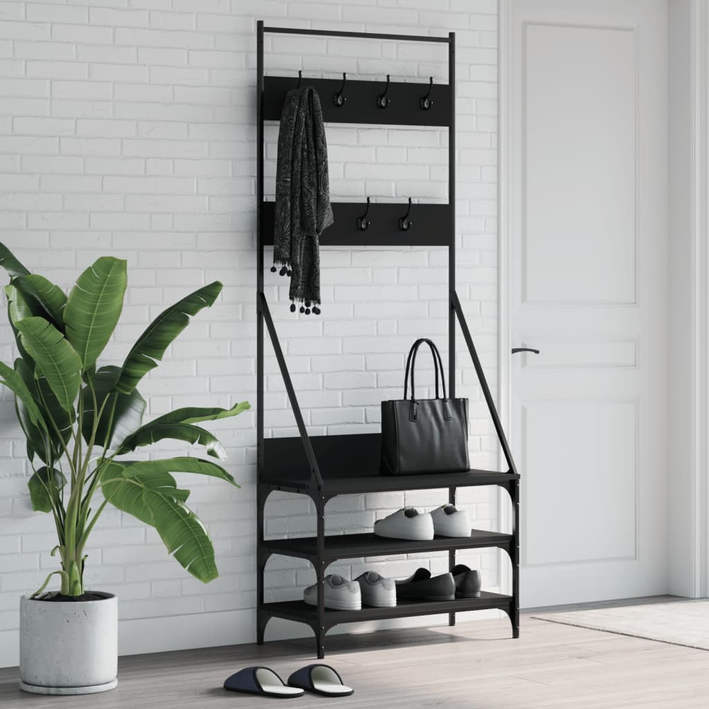 Perchero con zapatero gris Sonoma 70x34x184 cm