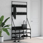 Perchero con zapatero gris Sonoma 70x34x184 cm