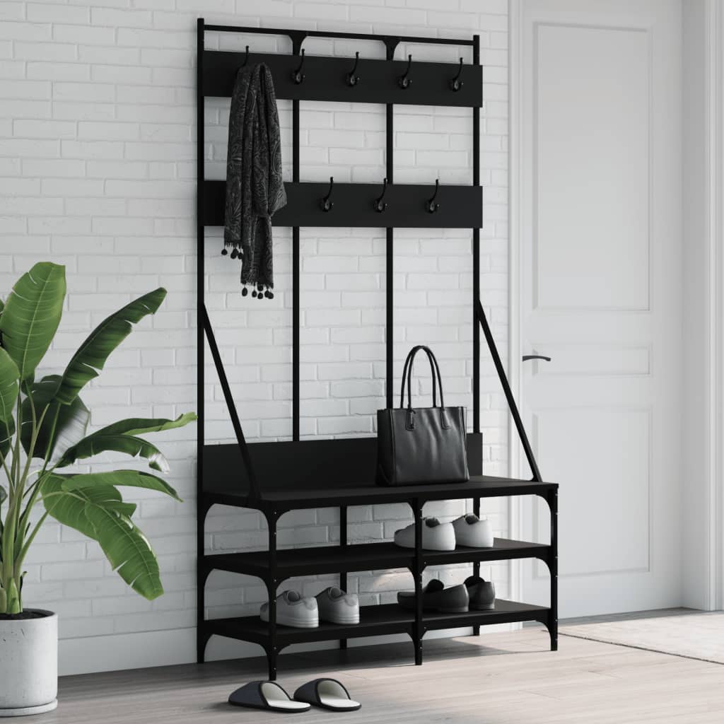 Perchero con zapatero gris Sonoma 70x34x184 cm